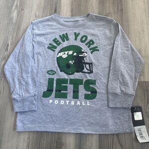 NWT NFL NY Jets Long Sleeved Gray T Shirt Kids Size  5/6